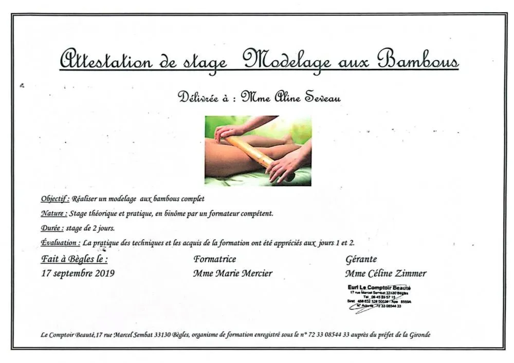 modelage aux bambou